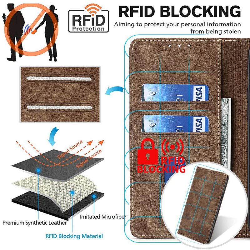 Folio-hoesje Voor Poco C61 Vintage Portemonnee Met Rfid-blokkering