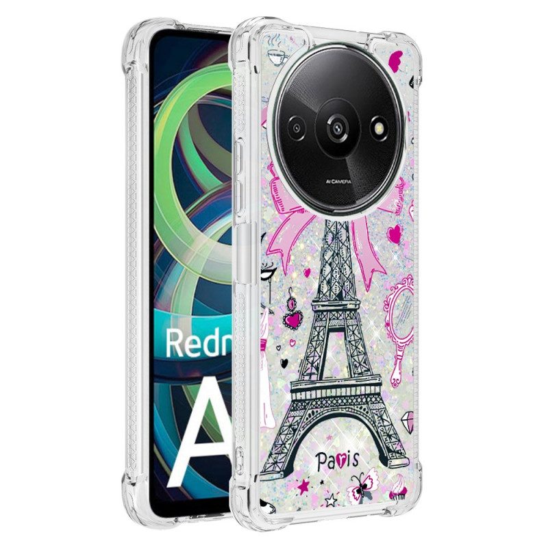 Hoesje Poco C61 Eiffeltoren Glitter Bescherming Hoesje