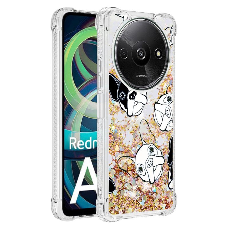 Hoesje Poco C61 Glitterhond Bescherming Hoesje