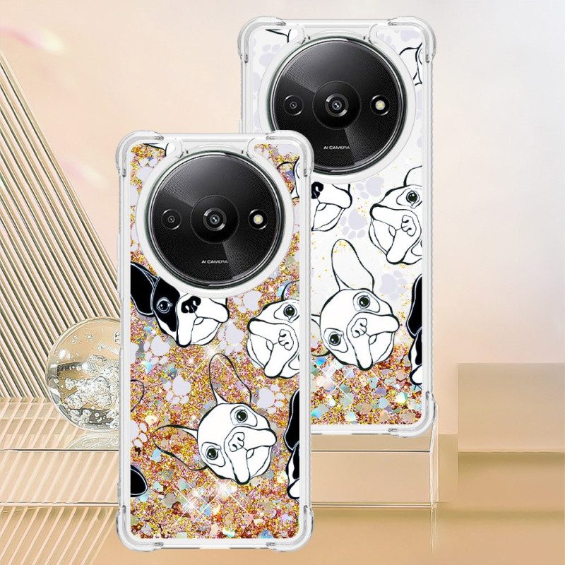 Hoesje Poco C61 Glitterhond Bescherming Hoesje