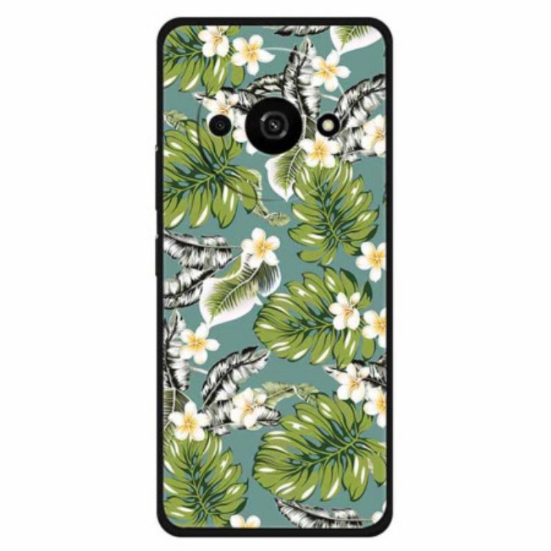 Hoesje Poco C61 Weegbreebladeren En Gouden Bloemen Bescherming Hoesje