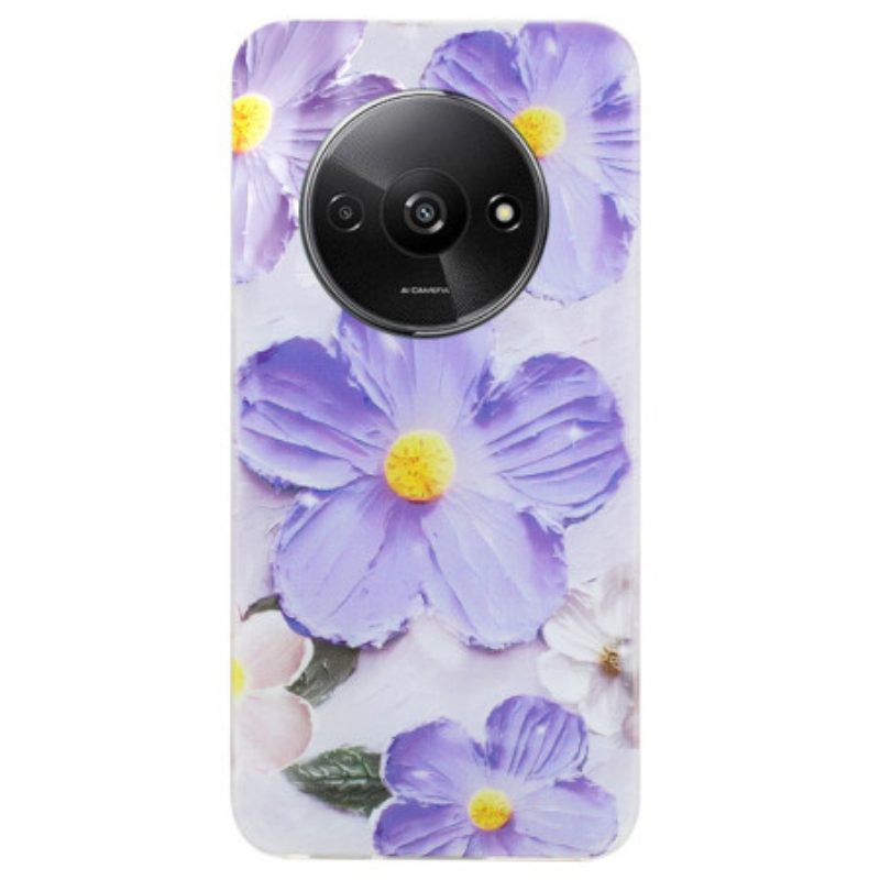 Hoesje Voor Poco C61 Paarse Bloemen