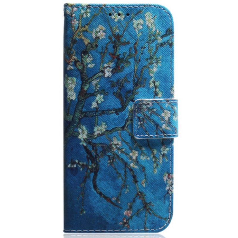 Leren Hoesje Poco C61 Abrikozenbloemen Bescherming Hoesje