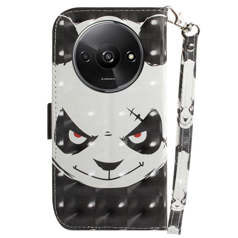 Leren Hoesje Poco C61 Boze Panda Met Riem