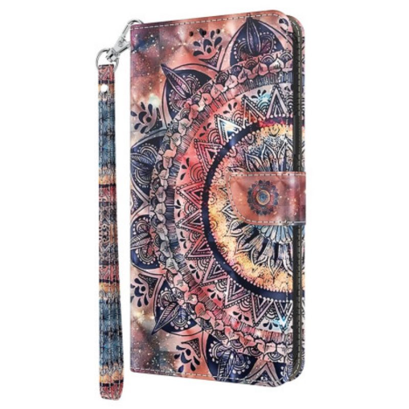 Leren Hoesje Poco C61 Kleurrijke Mandala Met Riempje Bescherming Hoesje