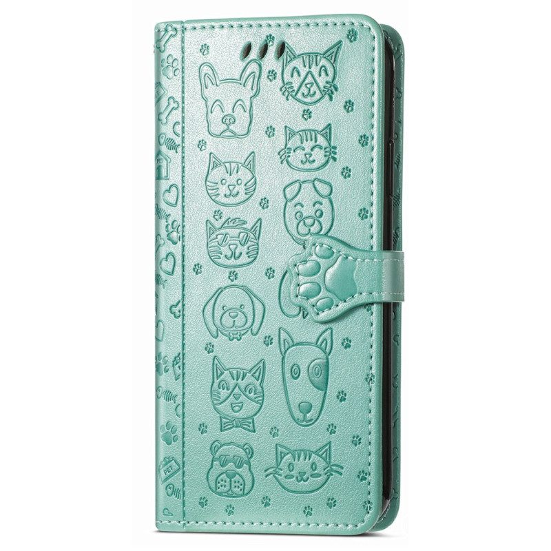 Leren Hoesje Poco C61 Lanyard Dieren Bescherming Hoesje