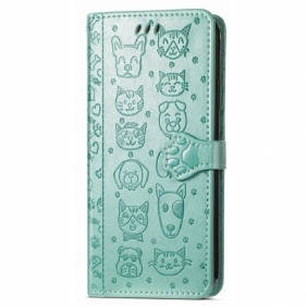 Leren Hoesje Poco C61 Lanyard Dieren Bescherming Hoesje