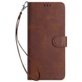 Leren Hoesje Poco C61 Ledereffect Met Riem Bescherming Hoesje