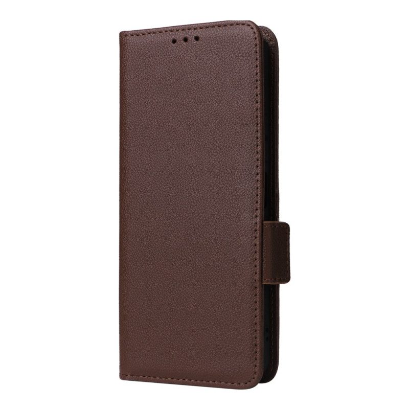 Leren Hoesje Poco C61 Litchi Leertextuur Met Riem