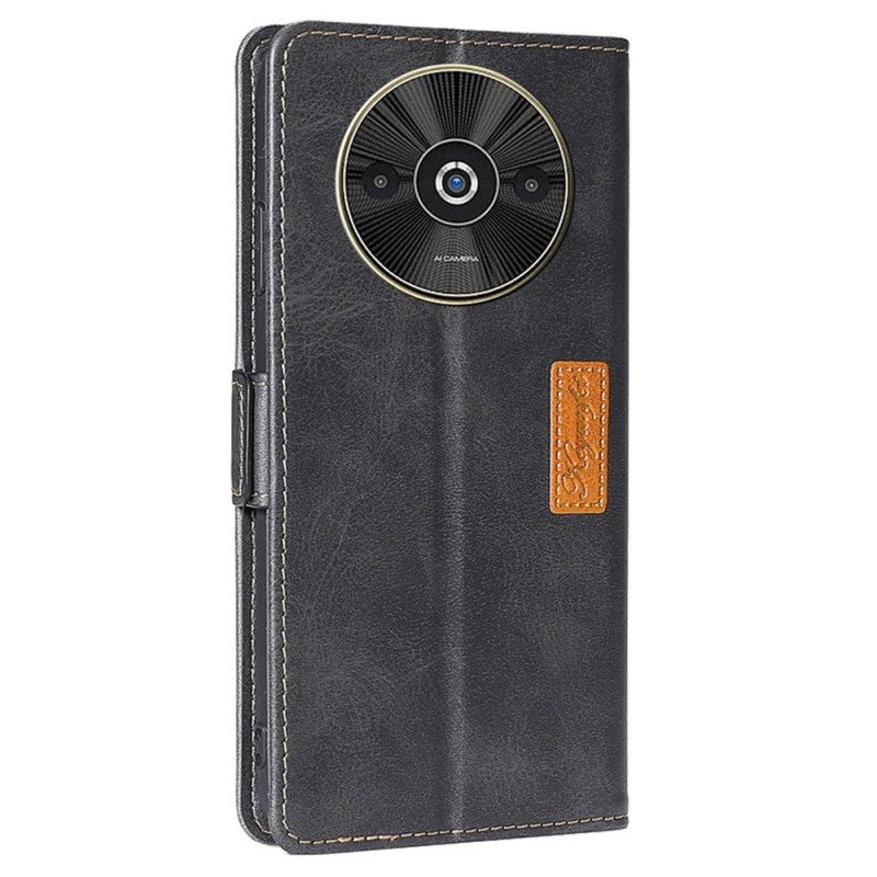 Leren Hoesje Poco C61 Tweekleurig Retro Bescherming Hoesje