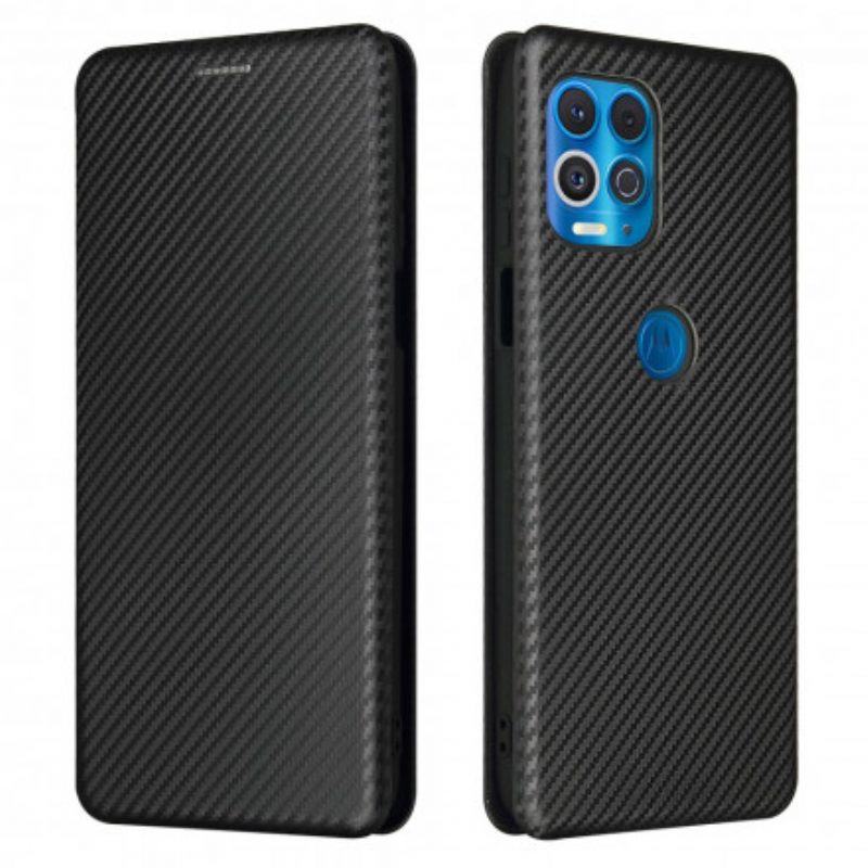 Bescherming Hoesje voor Moto G100 Folio-hoesje Siliconen Koolstof