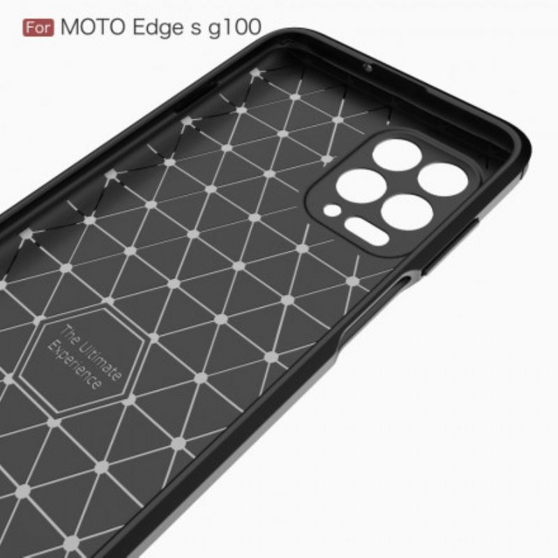 Hoesje voor Moto G100 Geborstelde Koolstofvezel