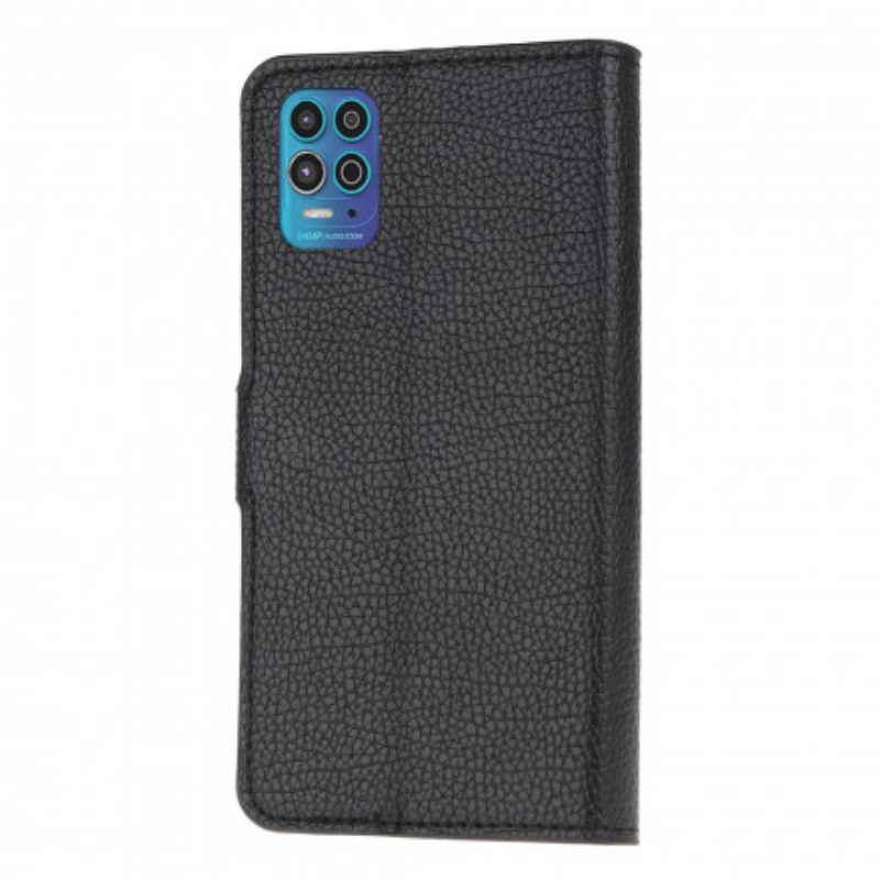 Leren Hoesje voor Moto G100 Litchi-nerf Leereffect