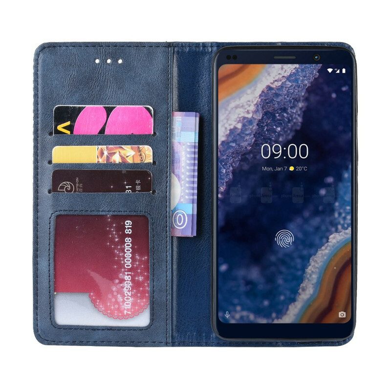 Bescherming Hoesje voor Nokia 9 PureView Folio-hoesje Gestileerd Vintage Leereffect