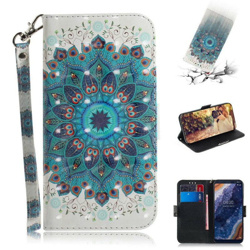 Folio-hoesje voor Nokia 9 PureView Met Ketting Magistrale Manda Met Lanyard