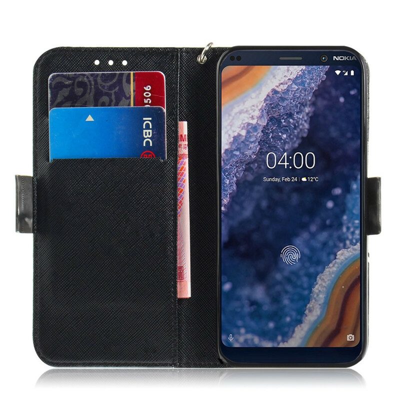 Folio-hoesje voor Nokia 9 PureView Met Ketting Magistrale Manda Met Lanyard