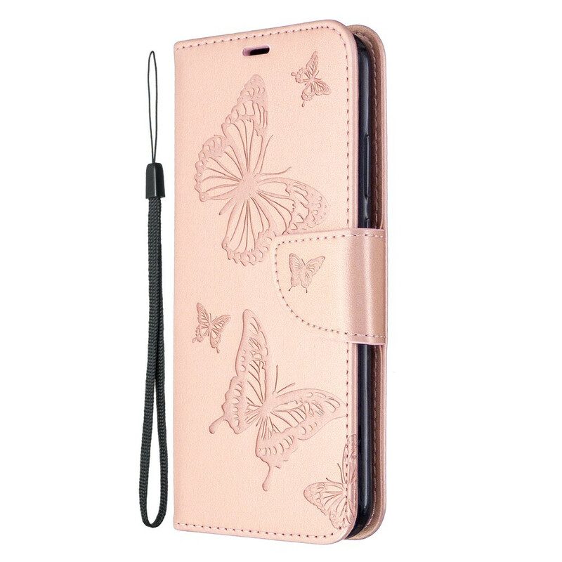 Folio-hoesje voor Huawei P40 Lite E Flip Case Vlinders En Schuine Klep