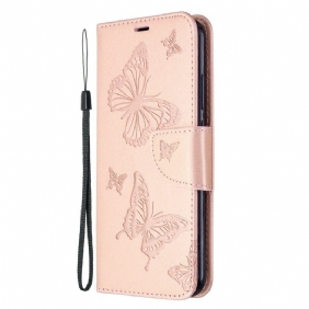 Folio-hoesje voor Huawei P40 Lite E Flip Case Vlinders En Schuine Klep