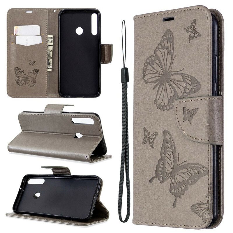 Folio-hoesje voor Huawei P40 Lite E Flip Case Vlinders En Schuine Klep