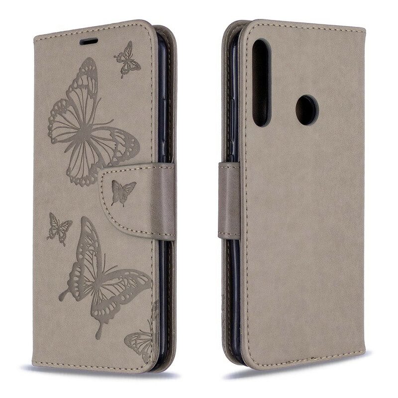 Folio-hoesje voor Huawei P40 Lite E Flip Case Vlinders En Schuine Klep