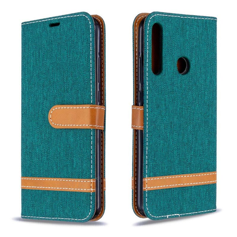 Folio-hoesje voor Huawei P40 Lite E Met Ketting Band Van Stof En Leereffect