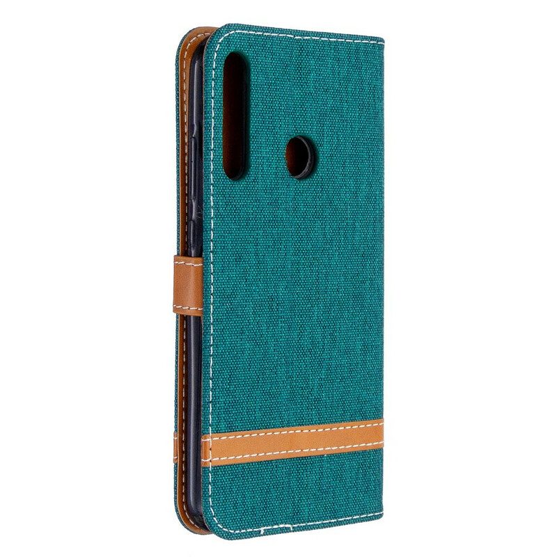 Folio-hoesje voor Huawei P40 Lite E Met Ketting Band Van Stof En Leereffect