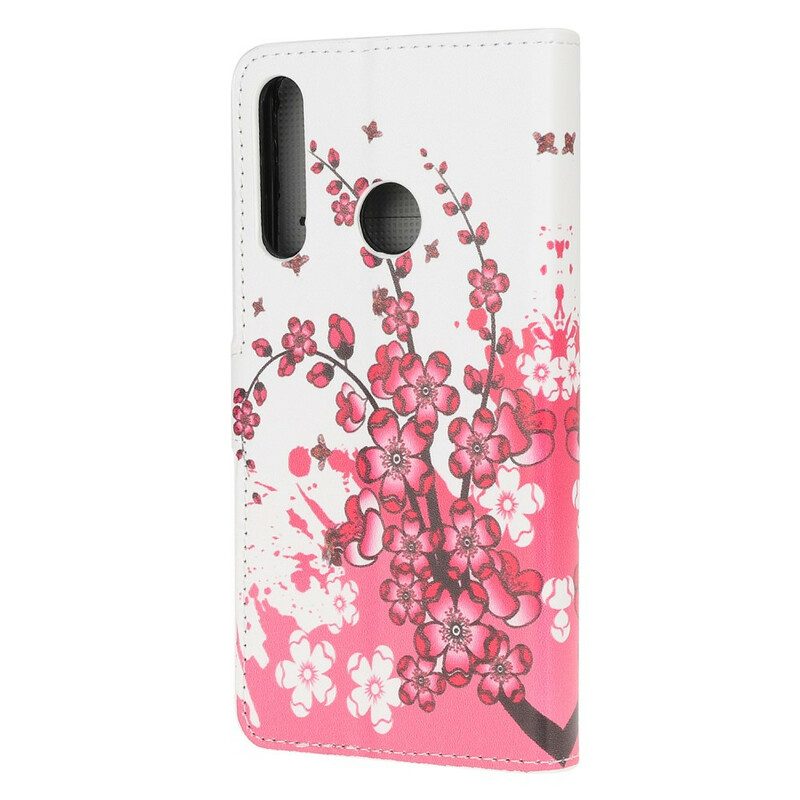 Leren Hoesje voor Huawei P40 Lite E Tropische Bloemen