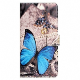 Folio-hoesje voor Xiaomi Redmi Note 12 4G Blauwe Vlinder