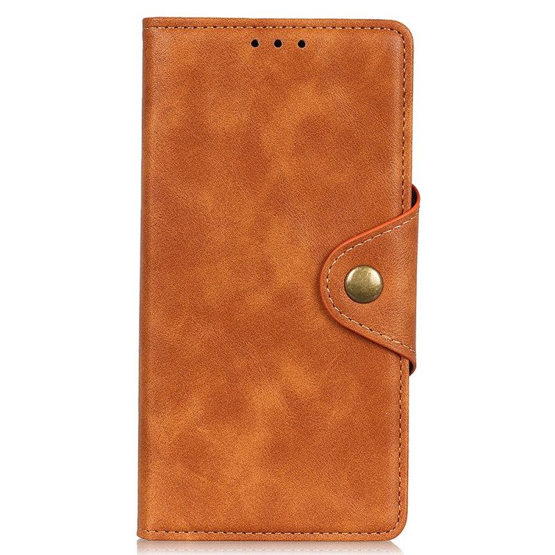 Folio-hoesje voor Xiaomi Redmi Note 12 4G Magnetische Knop Van Imitatieleer