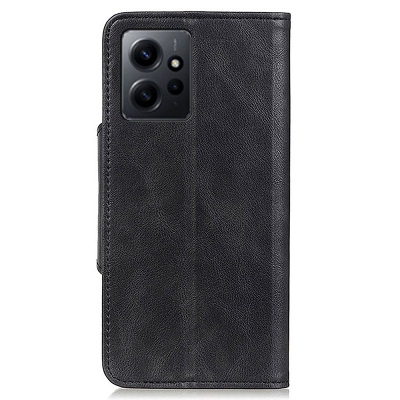 Folio-hoesje voor Xiaomi Redmi Note 12 4G Magnetische Knop Van Imitatieleer