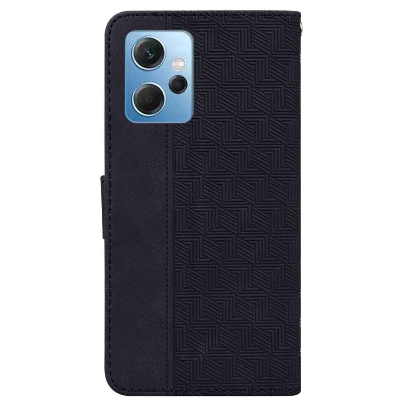 Folio-hoesje voor Xiaomi Redmi Note 12 4G Met Ketting Patroon Met Bandjes