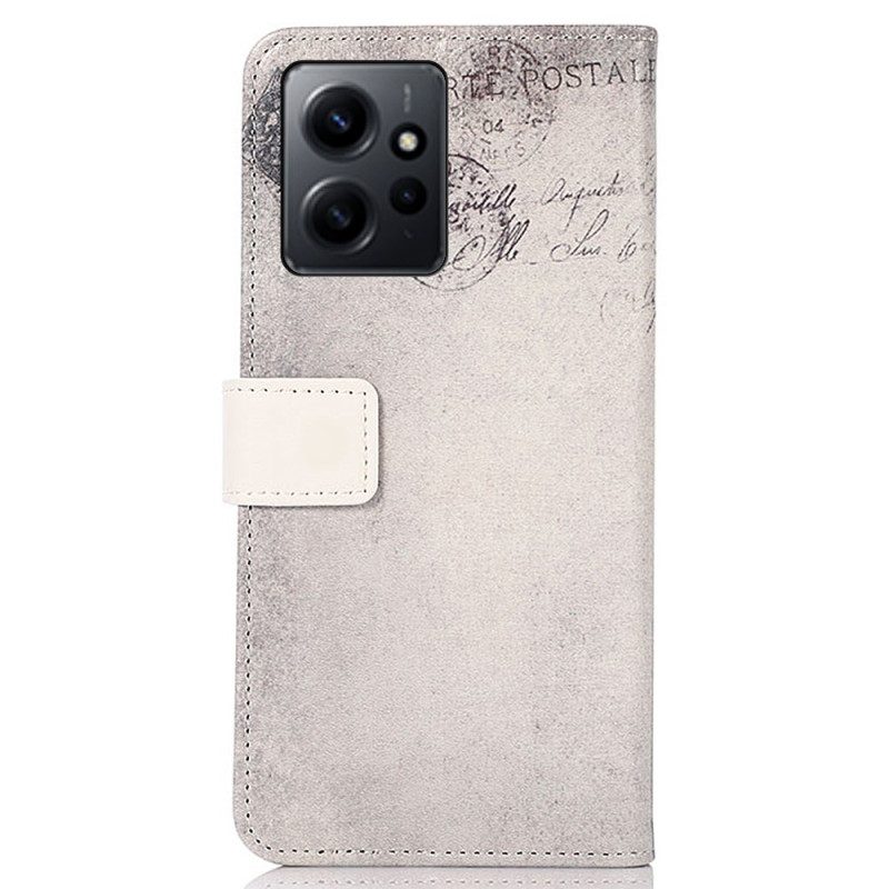 Folio-hoesje voor Xiaomi Redmi Note 12 4G Reiziger Kat