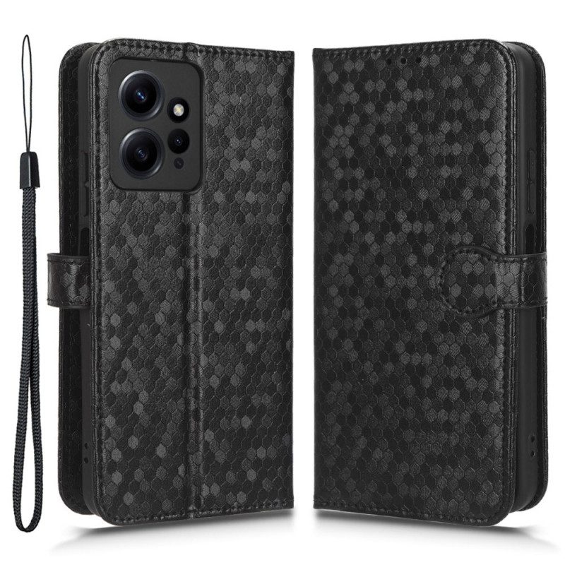 Leren Hoesje voor Xiaomi Redmi Note 12 4G Met Ketting 3d Strappy-ontwerp