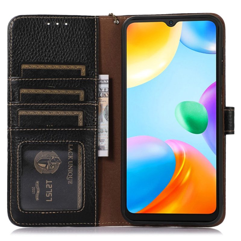 Leren Hoesje voor Xiaomi Redmi Note 12 4G Rfid Van Echt Leer