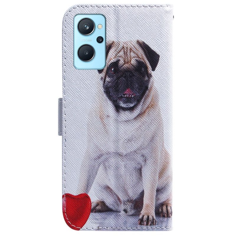 Flip Case voor Realme 9i Mops Hond