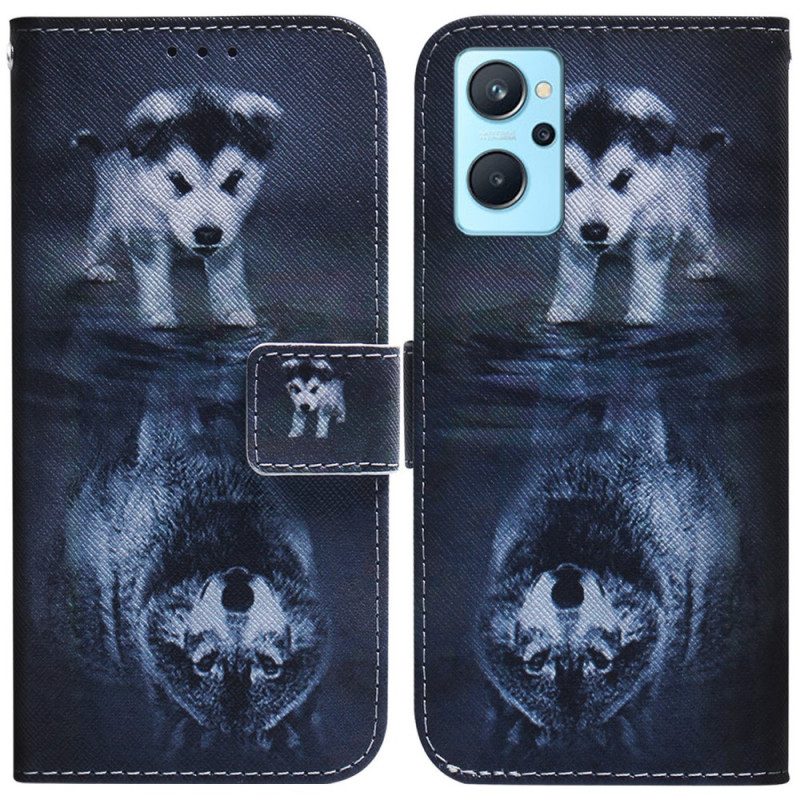 Folio-hoesje voor Realme 9i Puppy-droom