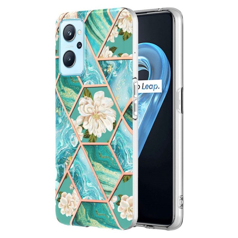 Hoesje voor Realme 9i Geometrisch Marmer En Bloemen