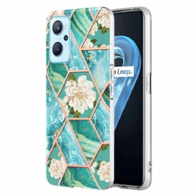 Hoesje voor Realme 9i Geometrisch Marmer En Bloemen