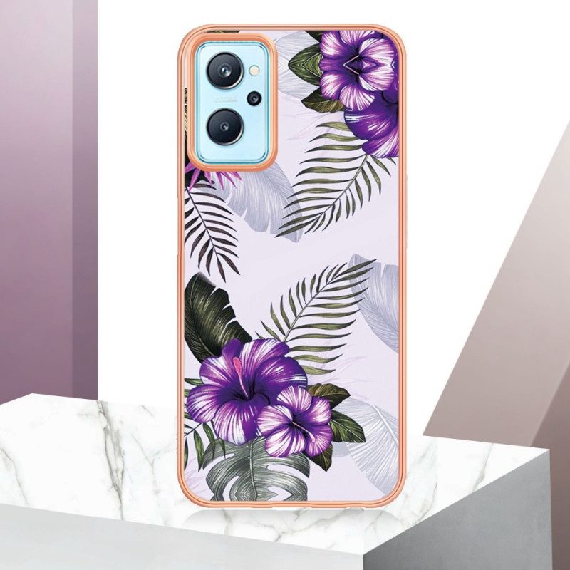 Hoesje voor Realme 9i Mini-paarse Bloemen