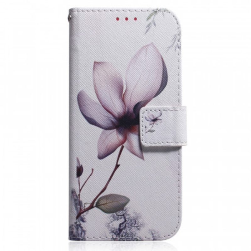 Leren Hoesje voor Realme 9i Roze Bloem