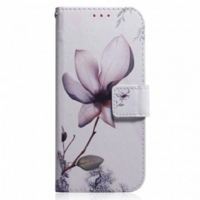 Leren Hoesje voor Realme 9i Roze Bloem