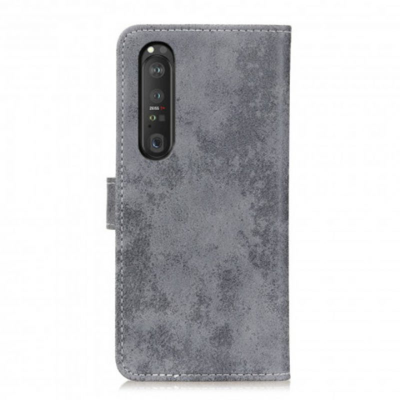 Flip Case voor Sony Xperia 1 III Vintage Leereffect