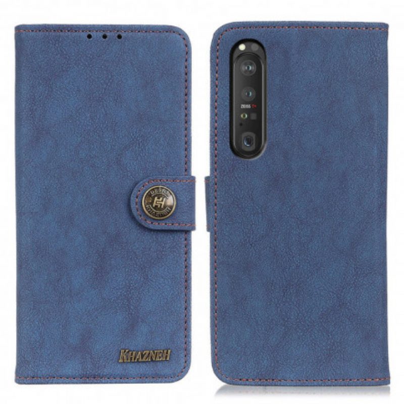 Folio-hoesje voor Sony Xperia 1 III Khazneh Retro Split Kunstleer