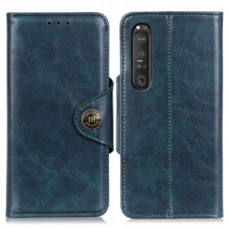 Folio-hoesje voor Sony Xperia 1 III Kunstleer Lakknoop