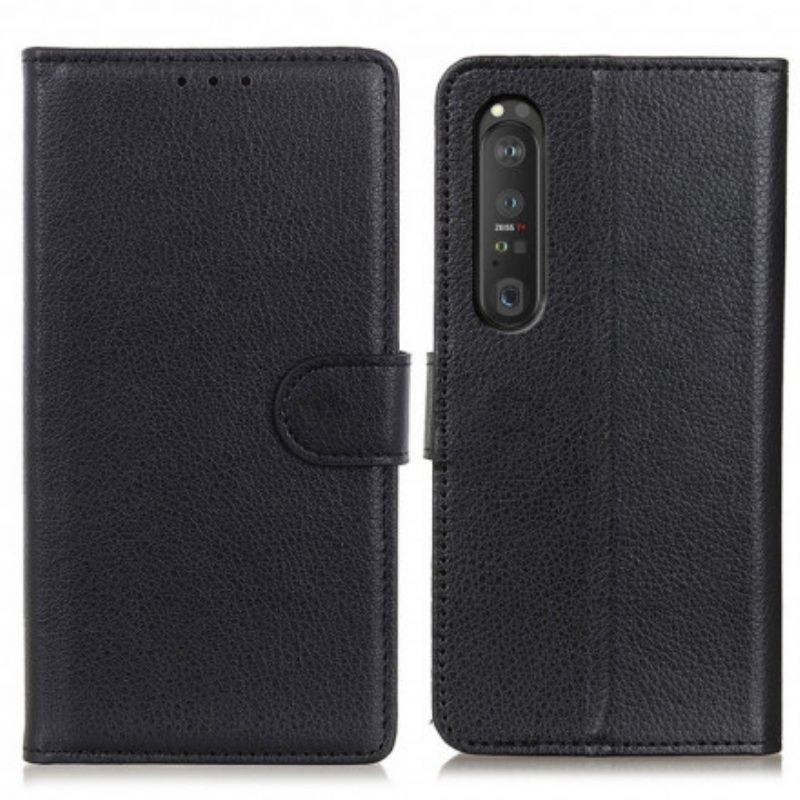 Folio-hoesje voor Sony Xperia 1 III Lychee Kunstleer