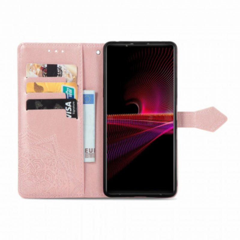 Folio-hoesje voor Sony Xperia 1 III Mandala Middeleeuwen