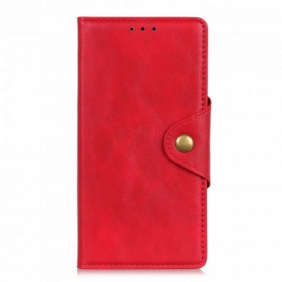 Folio-hoesje voor Sony Xperia 1 III Vintage Knop Van Imitatieleer