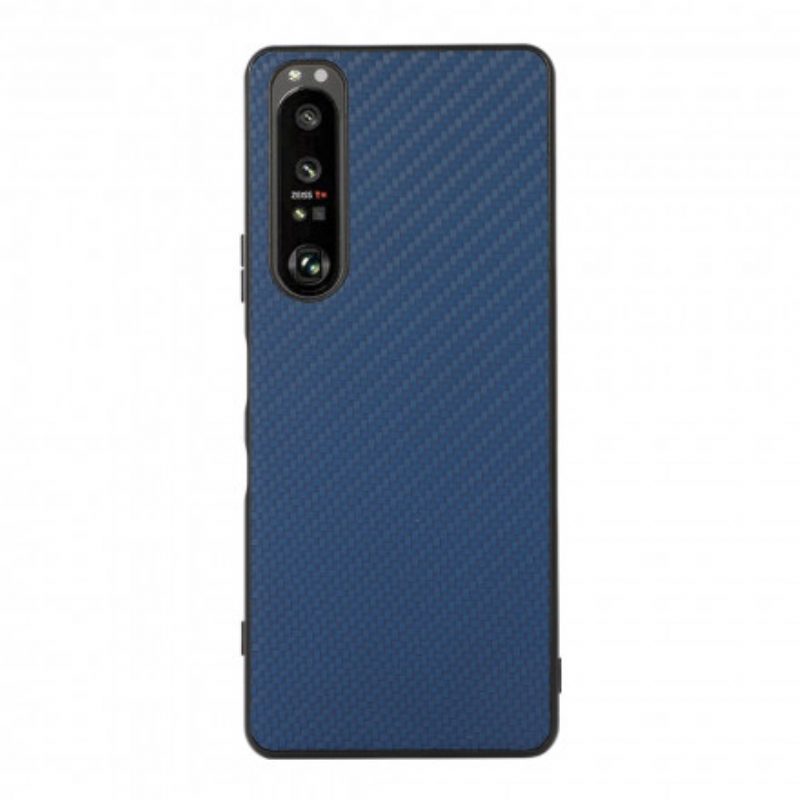 Hoesje voor Sony Xperia 1 III Koolstofvezeltextuur Met Leereffect