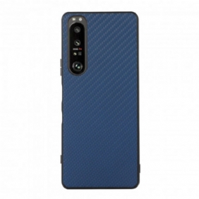 Hoesje voor Sony Xperia 1 III Koolstofvezeltextuur Met Leereffect