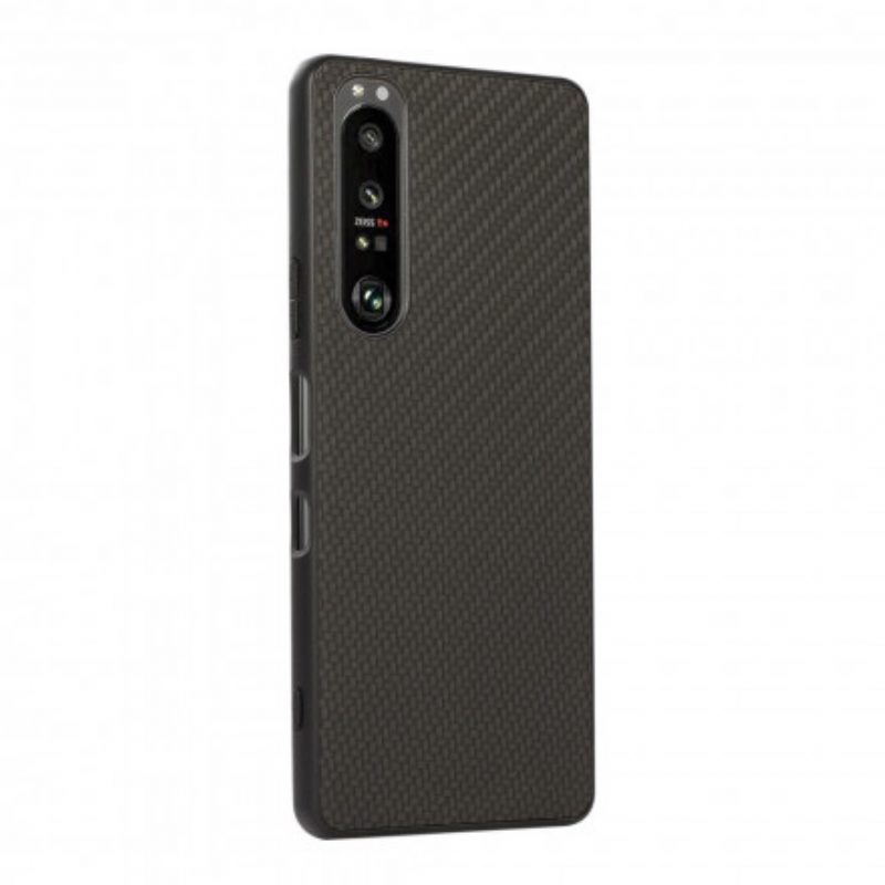 Hoesje voor Sony Xperia 1 III Koolstofvezeltextuur Met Leereffect